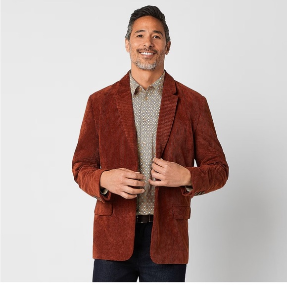 NWT, Abbot Elementary Men’s rust corduroy blazer/jacket.  lined, front pockets - Picture 12 of 12